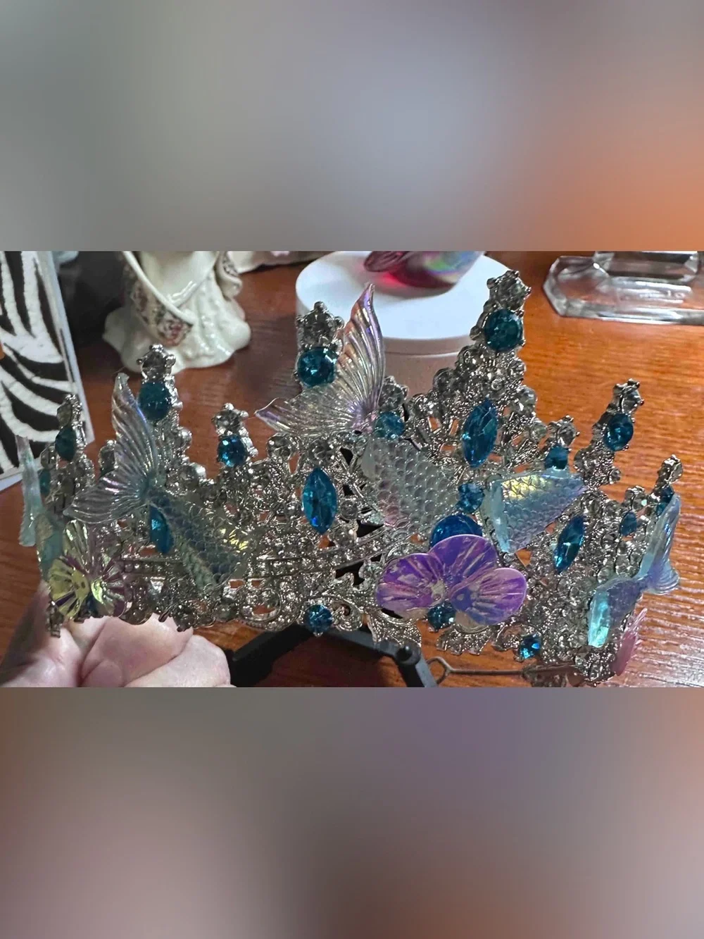 Tiara Mermaid inspired Silver and Crystal Tiara Headpiece